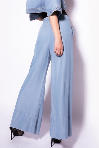 Pantaloni wide legs - Celeste