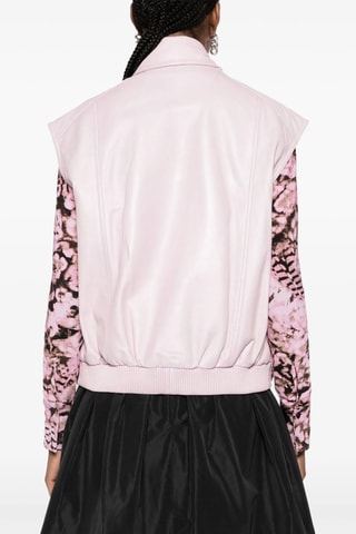 Giacca senza maniche in pelle di montone - Rosa