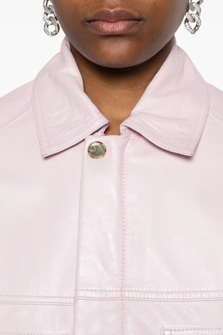 Giacca senza maniche in pelle di montone - Rosa