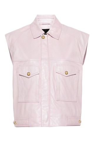 Giacca senza maniche in pelle di montone - Rosa