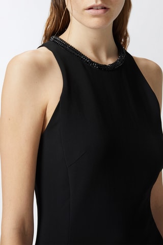 Vestido direito sem mangas - Preto