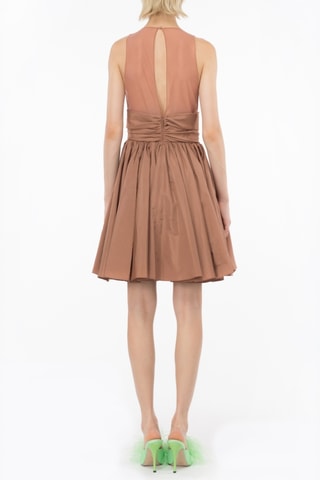 Vestido estilo patinadora - Castanho