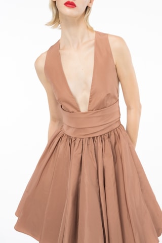 Vestido estilo patinadora - Castanho