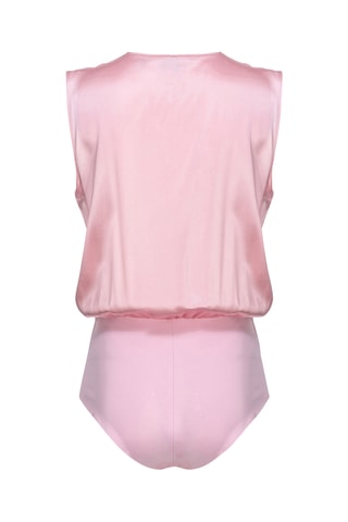 Body em seda sem mangas - Rosa-pálido