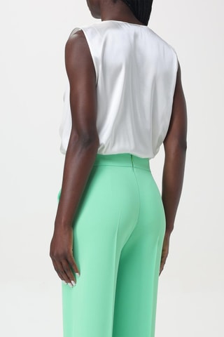 Body em seda sem mangas - Branco