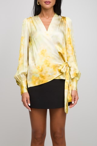 Blusa a portafoglio tie and dye - Verde