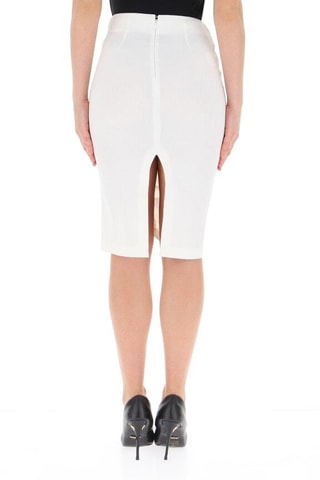 Gonna a tubino a vita alta - Bianco