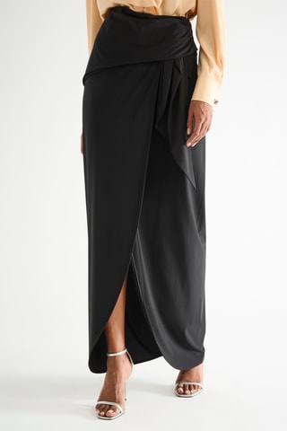 Saia traçada comprida - Preto
