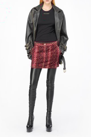 Minigonna taglio dritto - Rosso