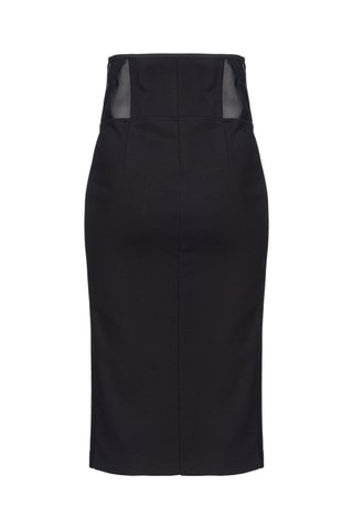 Gonna taglio dritto a vita alta - Nero