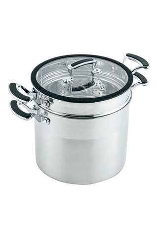 18/8 Roestvrijstalen en Siliconen Pastakoker  24 cm - 8,37 l - 4-Delig