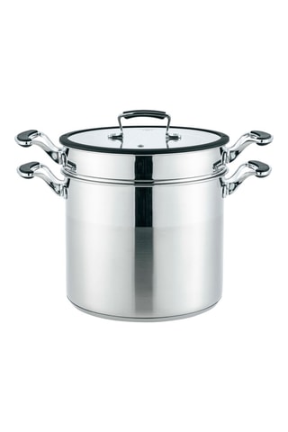 18/8 Roestvrijstalen en Siliconen Pastakoker  24 cm - 8,37 l - 4-Delig