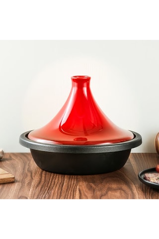 Geëmailleerd Gietijzeren Tajijne met Keramisch Deksel - 27 cm - 2 l