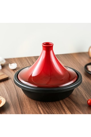 Geëmailleerd Gietijzeren Tajijne met Keramisch Deksel - 27 cm - 2 l