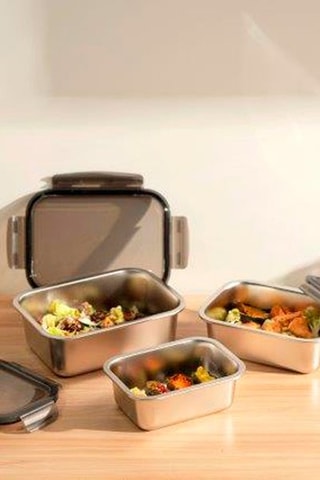 3 contenitori salvafreschezza in acciaio inossidabile 800/1200/1780 ml