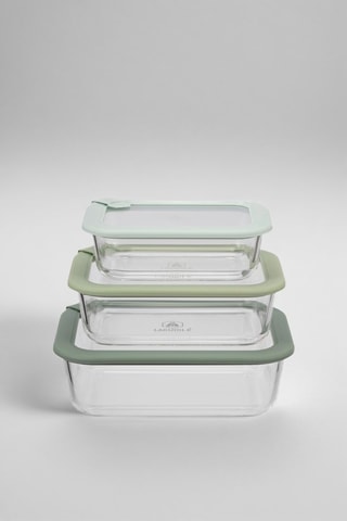 3 contenitori salvafreschezza in vetro borosilicato con coperchio - 640/1050/1520 ml