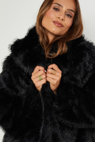 Chaqueta con capucha - Negro