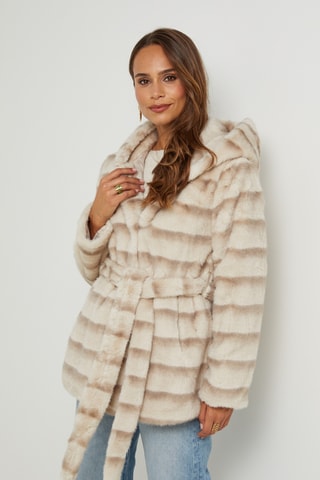 Manteau à capuche - Ecru