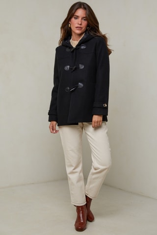 Duffle-coat à capuche - Noir