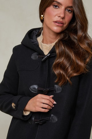 Duffle-coat à capuche - Noir