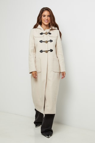 Abrigo con capucha - Beige