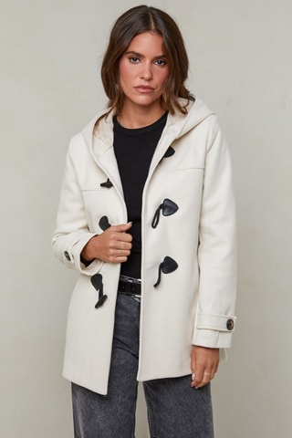 Duffle-coat à capuche - Ecru