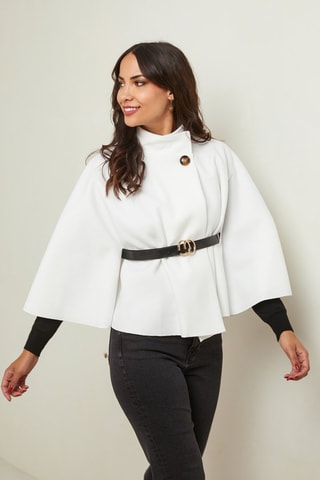 Abrigo capa - 
Blanco