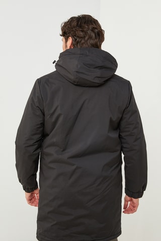 Parka con capucha - Negro
