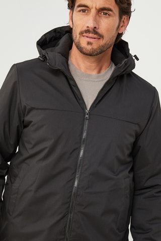 Parka con capucha - Negro