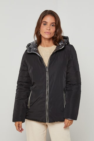 Anorak reversible con capucha - Negro y gris