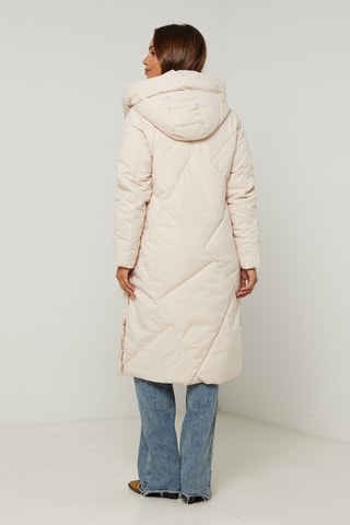 Anorak largo con capucha - Beige