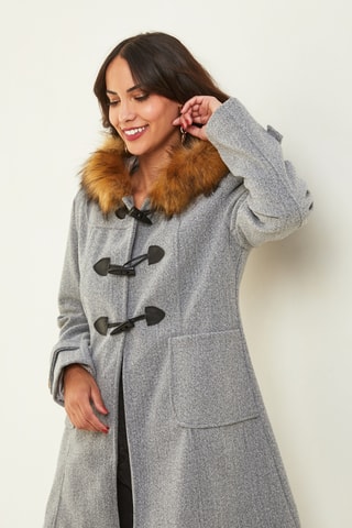 Manteau à capuche - Gris chiné