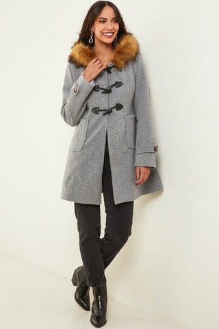 Manteau à capuche - Gris chiné