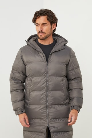 Anorak largo con capucha - Gris oscuro