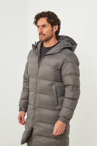 Anorak largo con capucha - Gris oscuro