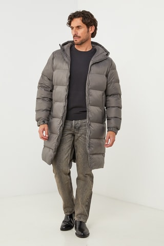 Anorak largo con capucha - Gris oscuro