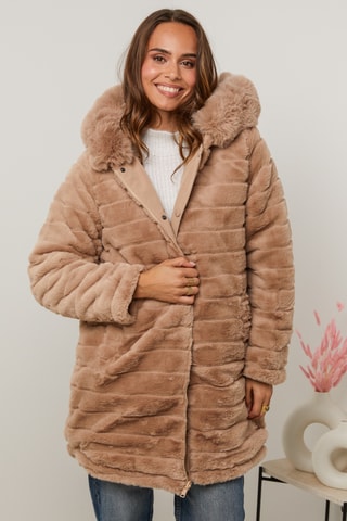 Parka reversible con capucha - Camel