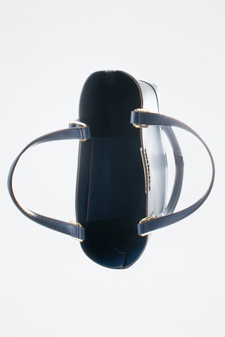 Sac porté épaule en cuir - Bleu marine