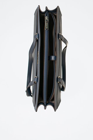 Sac porté épaule en cuir - Bleu marine