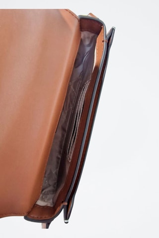 Sac bandoulière en cuir - Marron et vanille