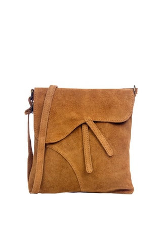 Borsa a tracolla in pelle scamosciata - Marrone  - Firenze Artegiani