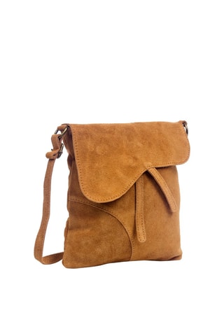 Borsa a tracolla in pelle scamosciata - Marrone  - Firenze Artegiani