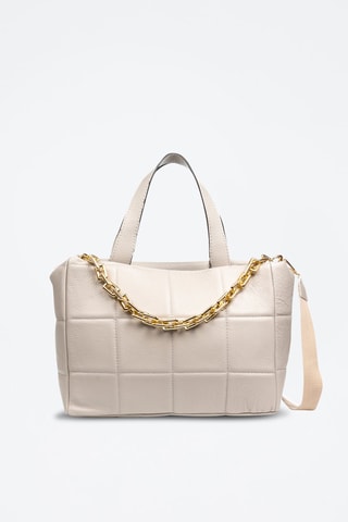 Borsa a mano in pelle Anzi - Grigio chiaro