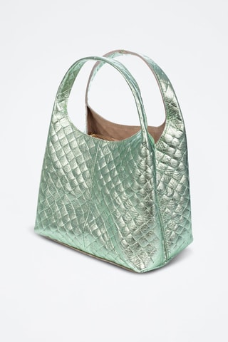 Borsa a mano in pelle et pochette Aversa - Verde acqua 