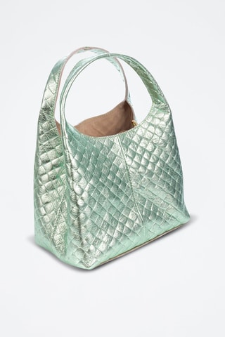 Borsa a mano in pelle et pochette Aversa - Verde acqua 