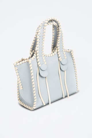 Borsa a mano in pelle Avio - Azzurro 