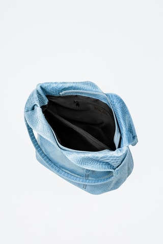 Borsa a mano in pelle scamosciata Jesi - Celeste 