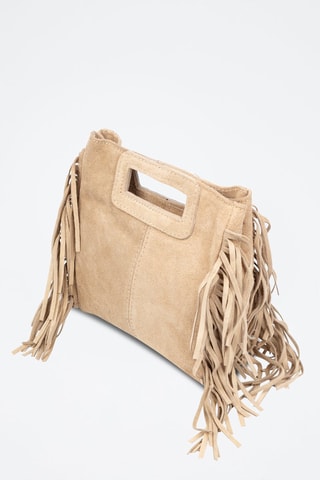 Borsa a mano in pelle scamosciata Barbata - Taupe