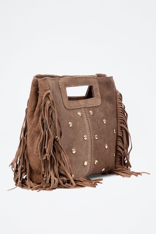 Borsa a mano in pelle scamosciata Barbata - Taupe