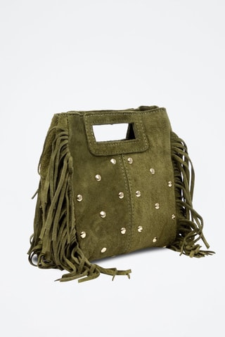 Borsa a mano in pelle scamosciata Barbata - Verde oliva